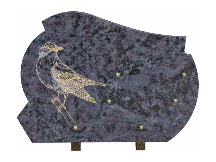 Creative and sensitive granite plaque.