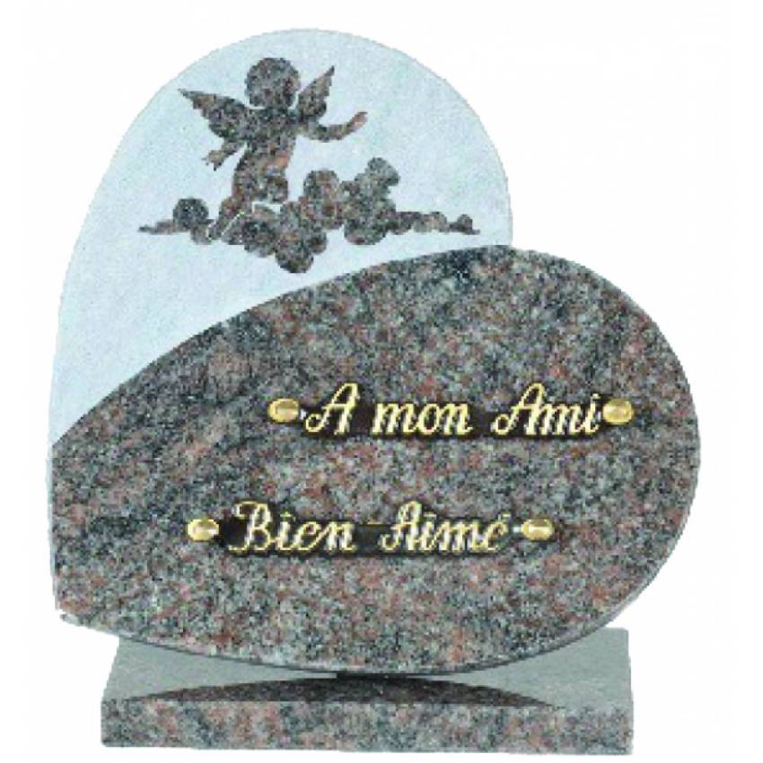 Plaque Granit Cœur authentique