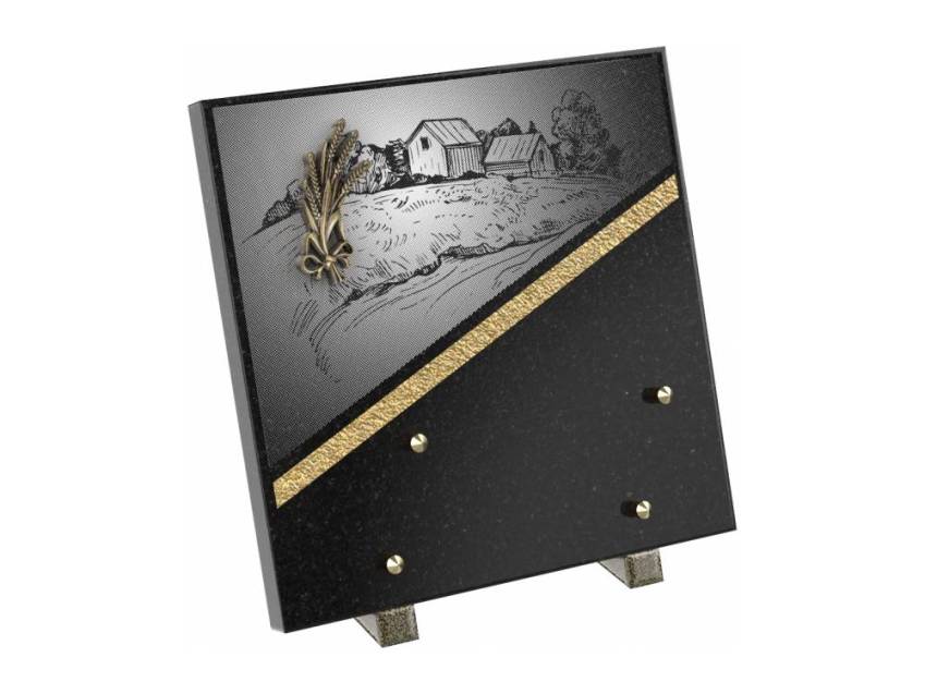 Authentic rectangular granite plaque