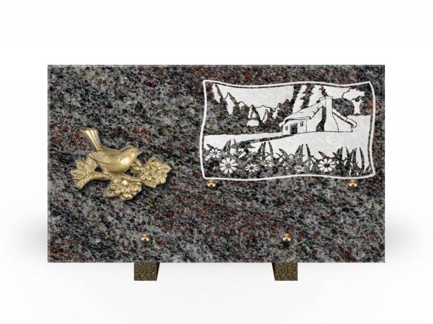 Plaque Granit Rectangle romantique