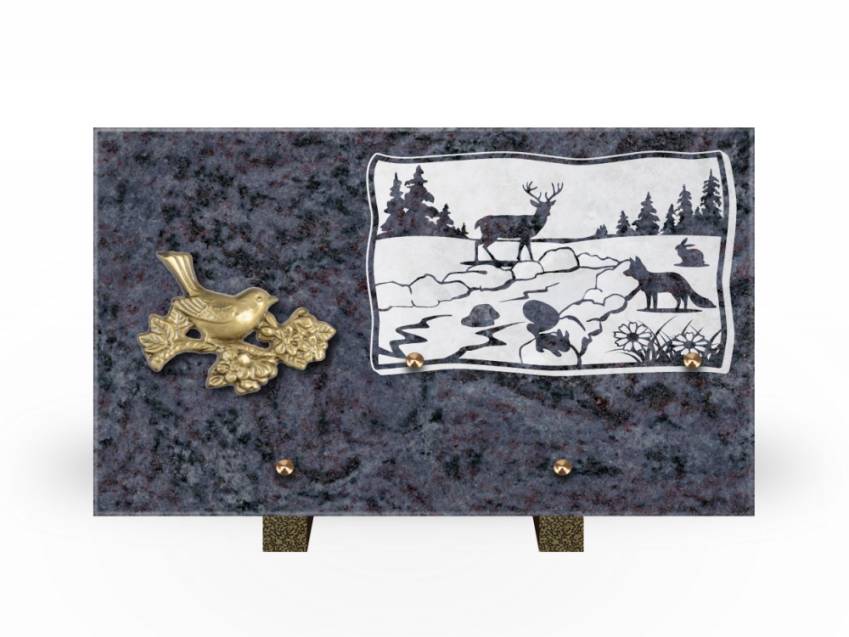 Plaque Granit Rectangle romantique