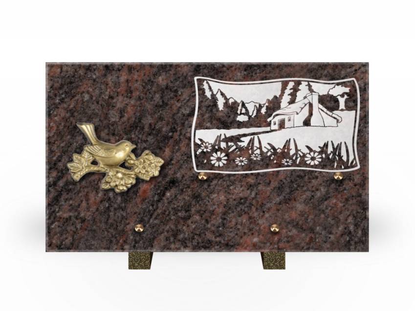 Plaque Granit Rectangle romantique