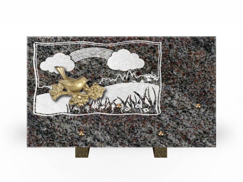 Plaque Granit Rectangle romantique