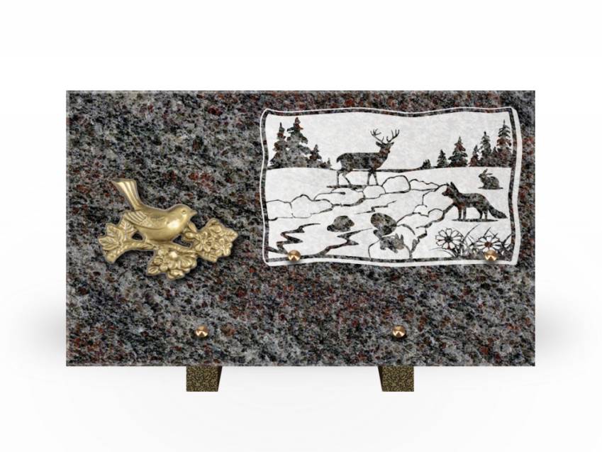 Plaque Granit Rectangle romantique