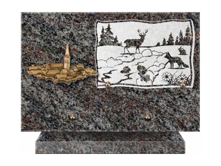 Plaque Granit Rectangle romantique