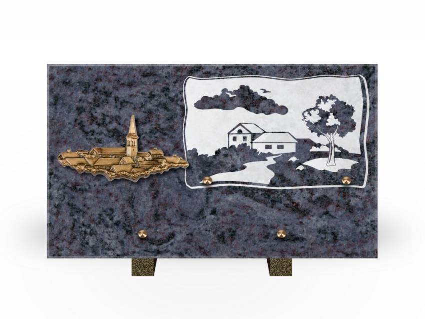 Plaque Granit Rectangle romantique