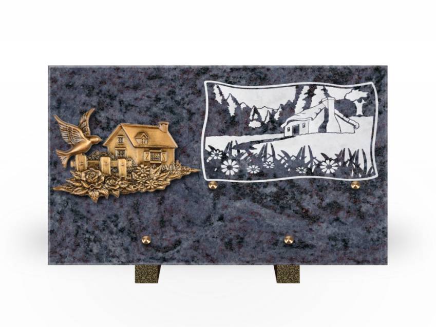 Plaque Granit Rectangle romantique