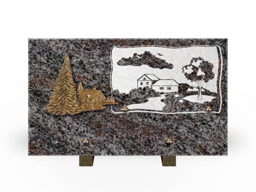 Plaque Granit Rectangle romantique