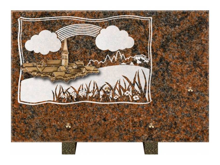 Plaque Granit Rectangle romantique