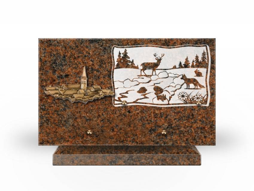 Plaque Granit Rectangle romantique