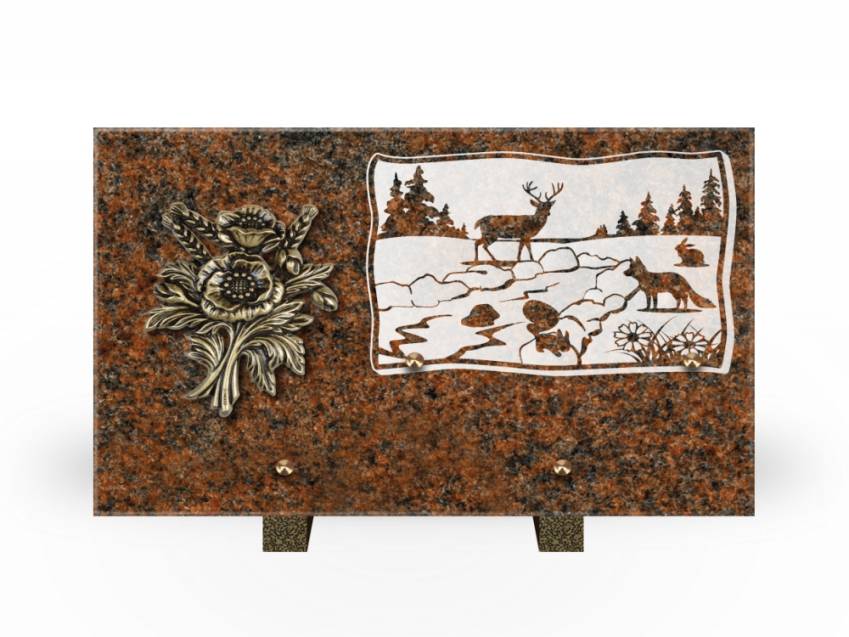 Plaque Granit Rectangle romantique