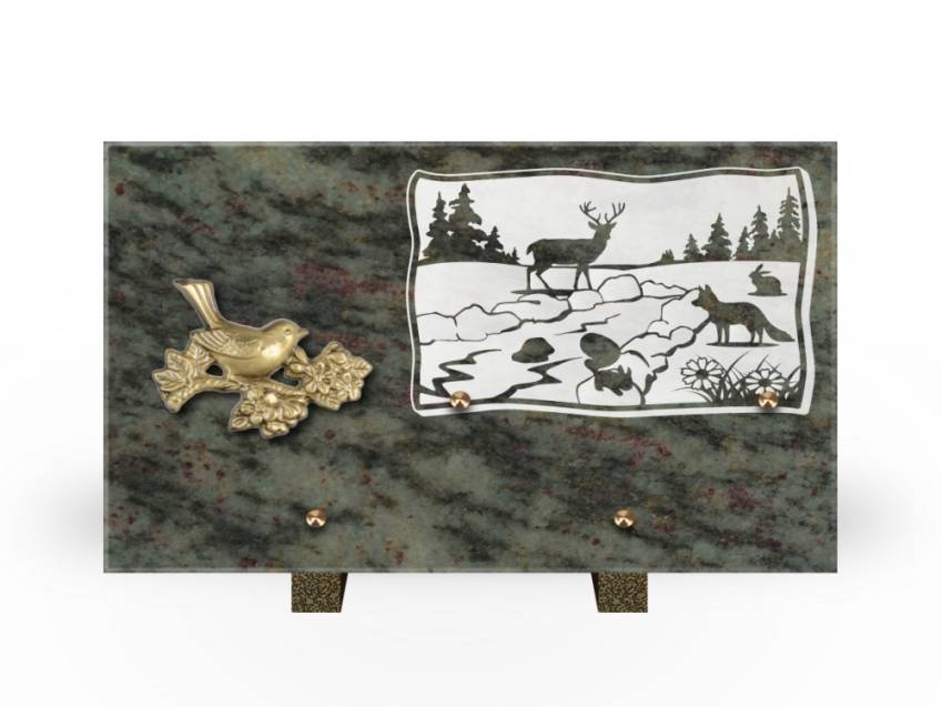 Plaque Granit Rectangle romantique