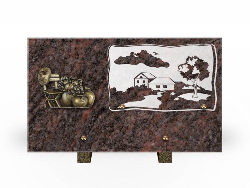 Plaque Granit Rectangle romantique