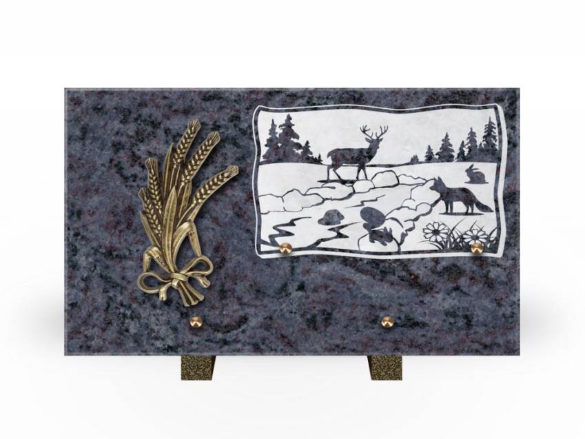 Plaque Granit Rectangle romantique