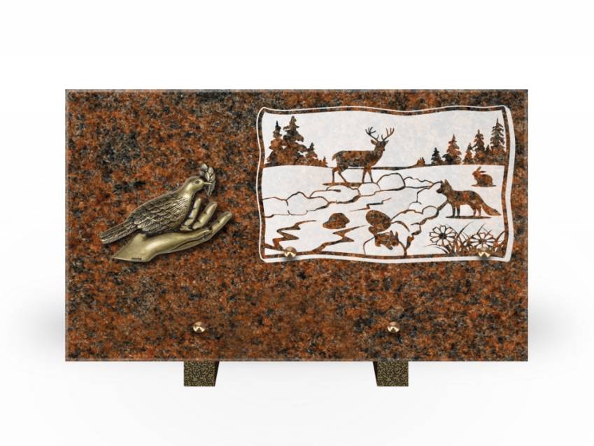 Plaque Granit Rectangle romantique