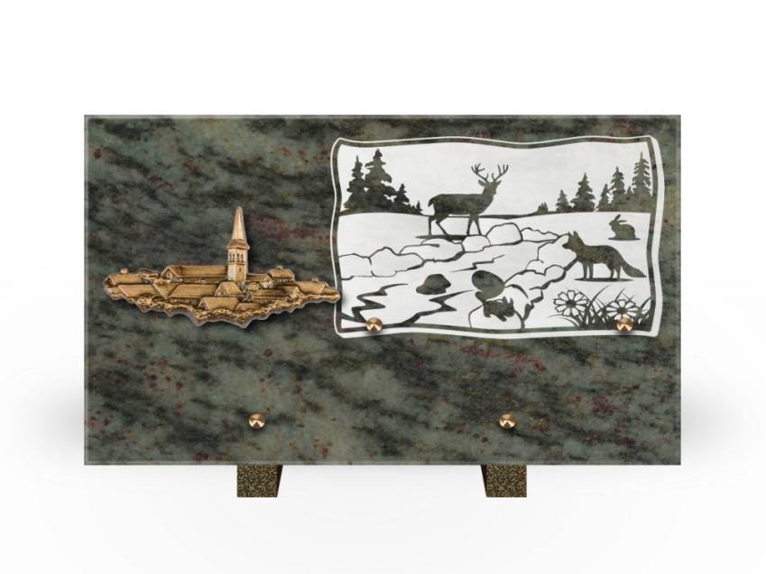 Plaque Granit Rectangle romantique