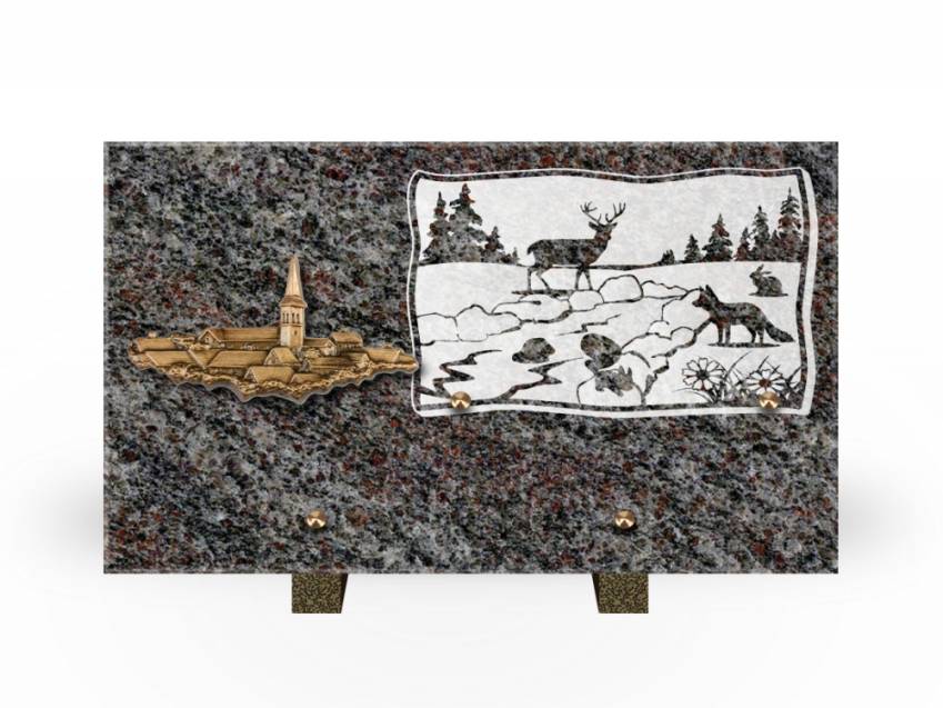 Plaque Granit Rectangle romantique