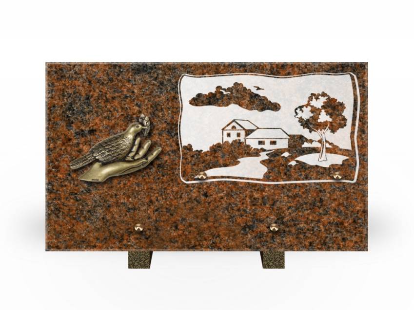 Plaque Granit Rectangle romantique