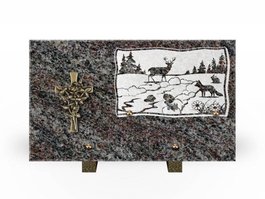 Plaque Granit Rectangle romantique