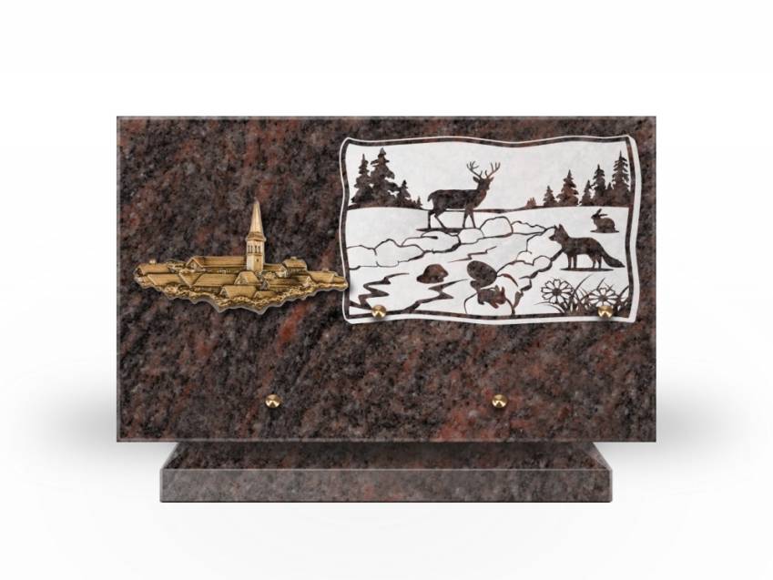 Plaque Granit Rectangle romantique