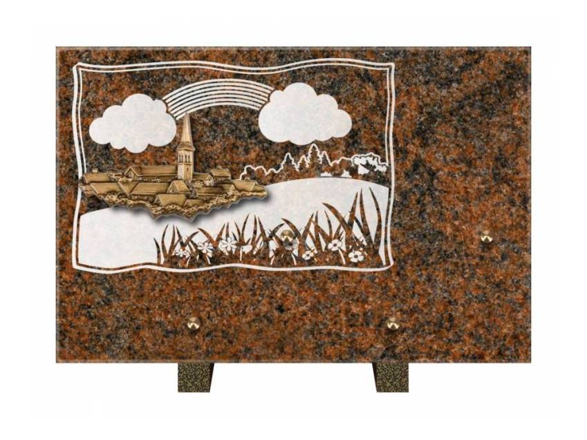 Plaque Granit Rectangle romantique