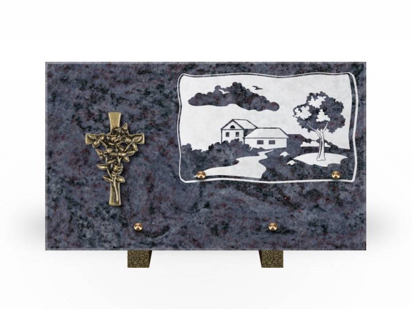 Plaque Granit Rectangle romantique