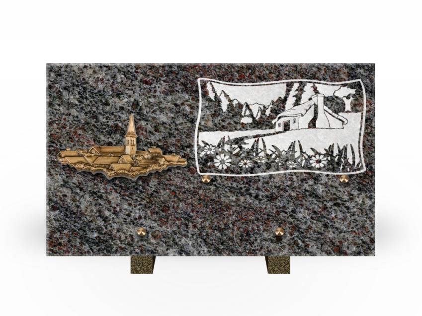 Plaque Granit Rectangle romantique