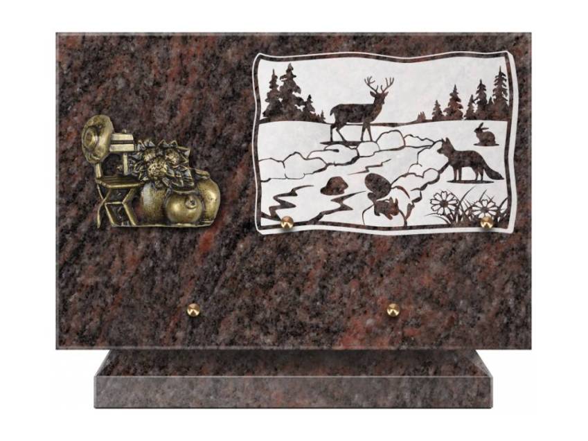 Plaque Granit Rectangle romantique