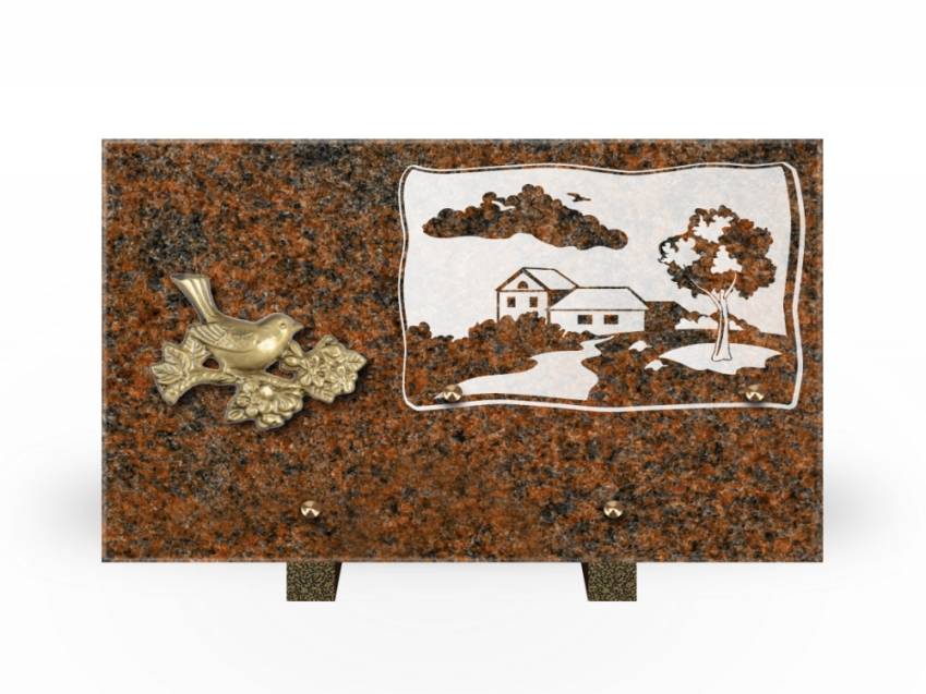 Plaque Granit Rectangle romantique