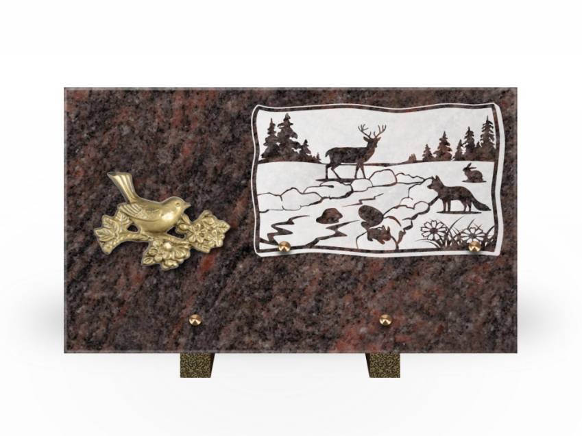 Plaque Granit Rectangle romantique