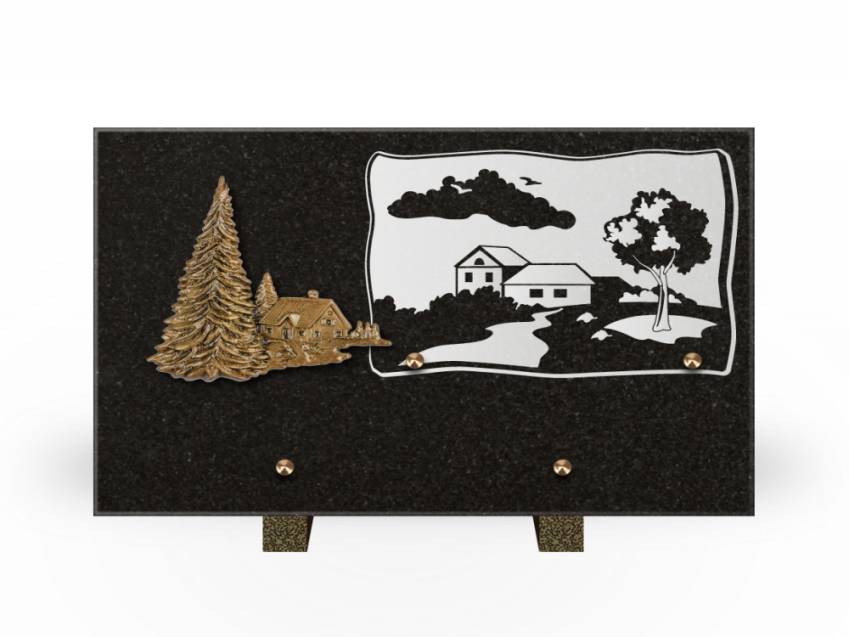 Plaque Granit Rectangle romantique