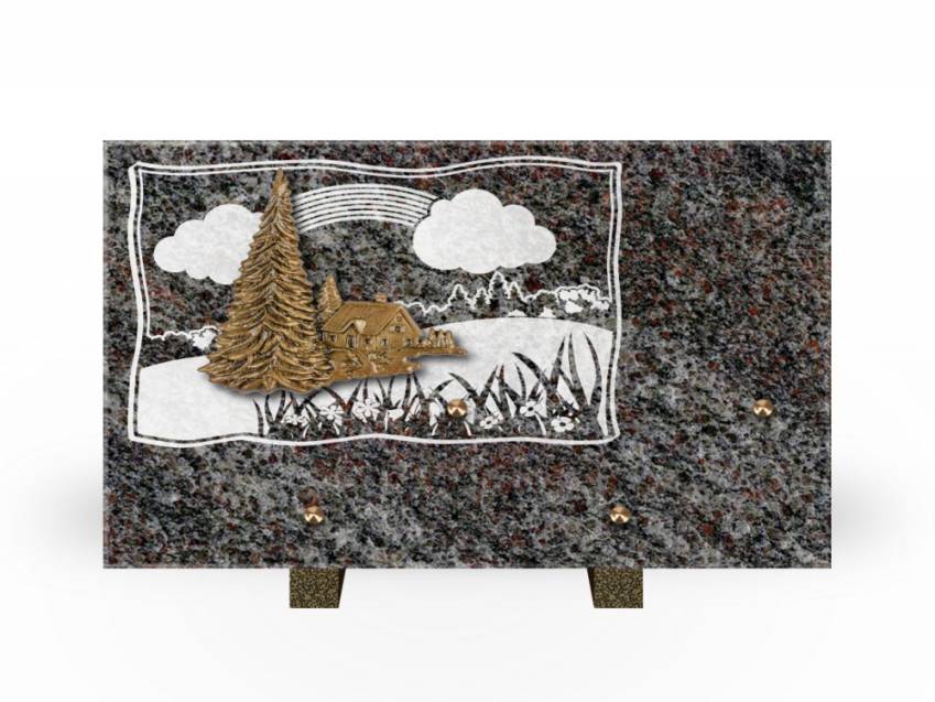 Plaque Granit Rectangle romantique