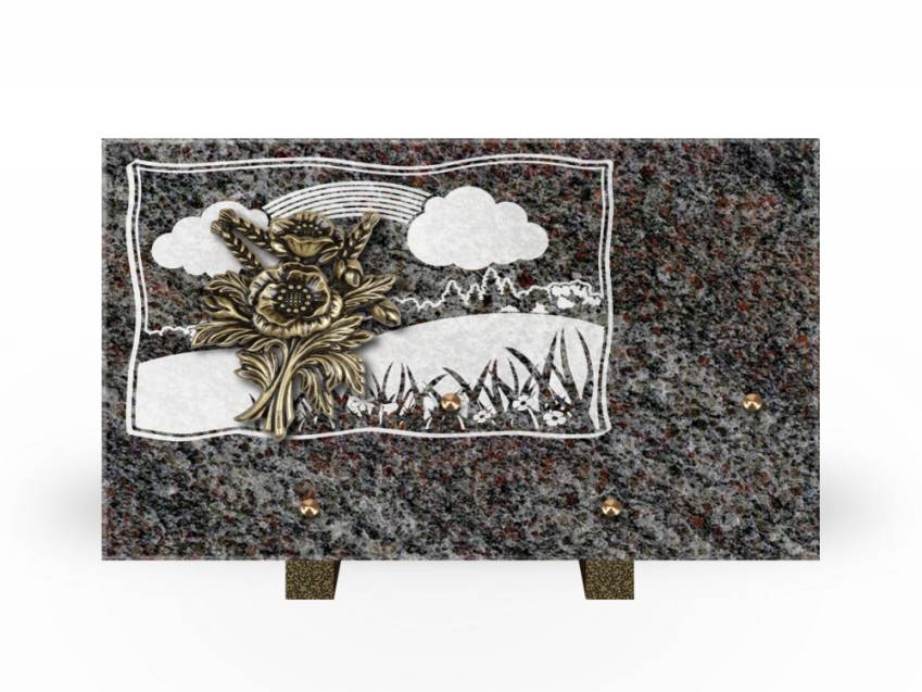 Plaque Granit Rectangle romantique