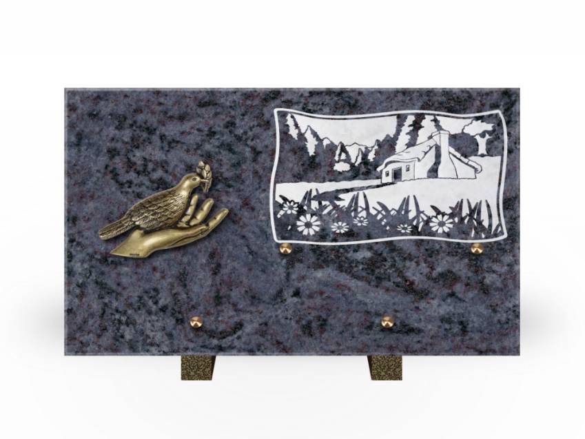 Plaque Granit Rectangle romantique