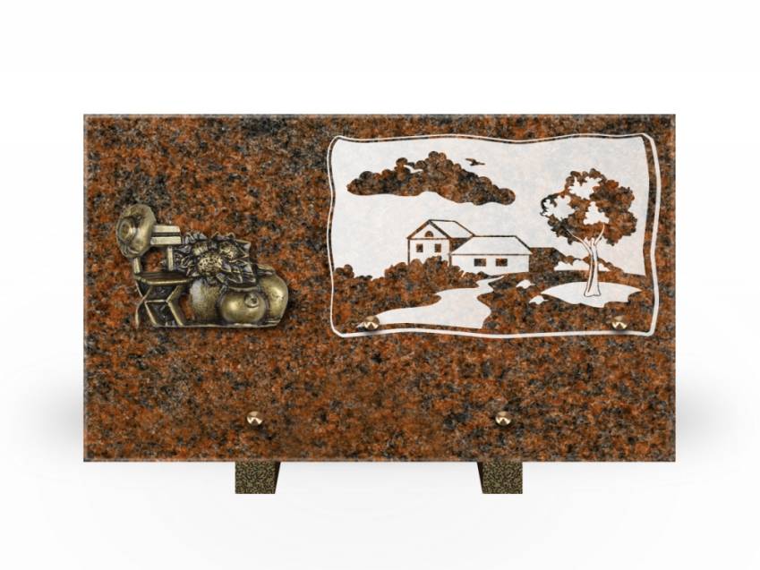 Plaque Granit Rectangle romantique