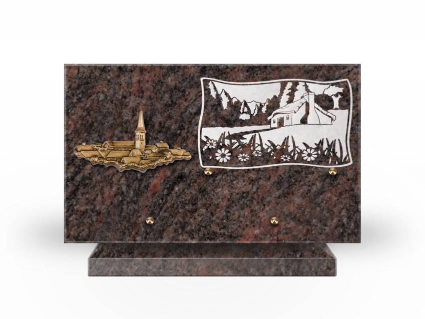 Plaque Granit Rectangle romantique