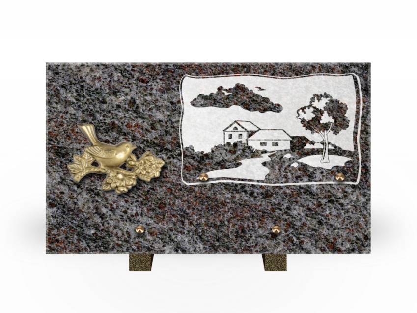 Plaque Granit Rectangle romantique