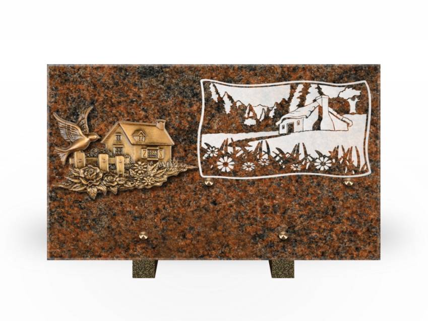 Plaque Granit Rectangle romantique