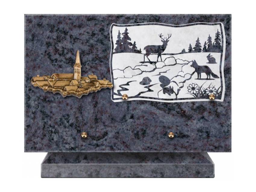 Plaque Granit Rectangle romantique