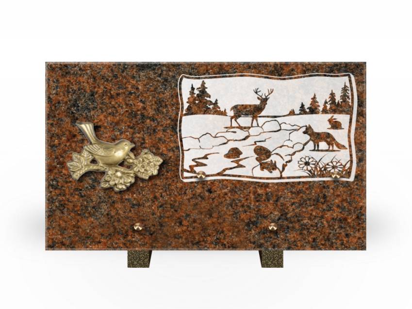 Plaque Granit Rectangle romantique