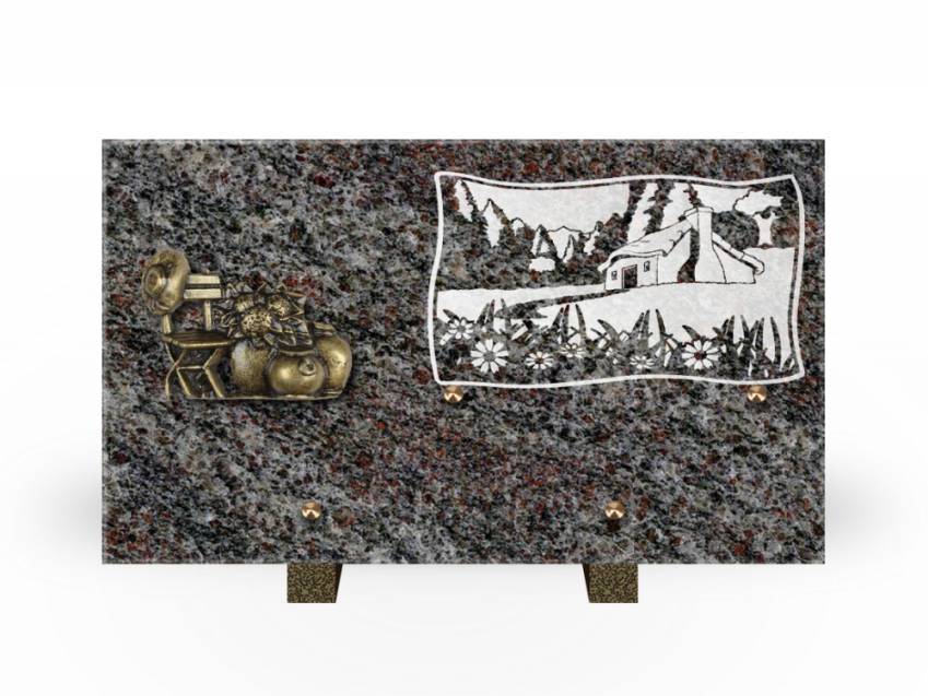 Plaque Granit Rectangle romantique