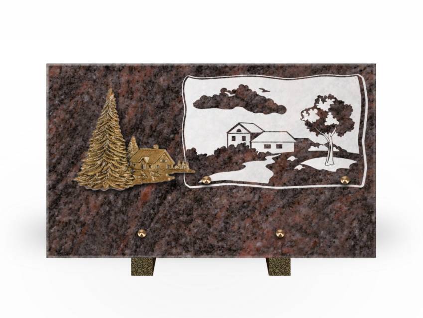 Plaque Granit Rectangle romantique