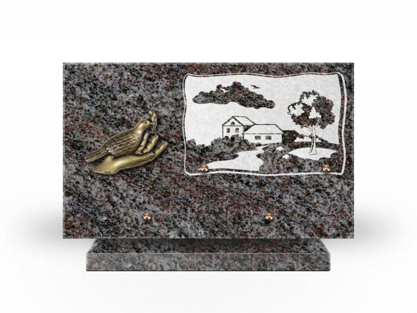 Plaque Granit Rectangle romantique