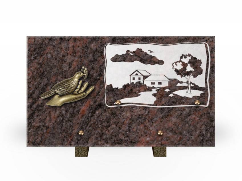 Plaque Granit Rectangle romantique