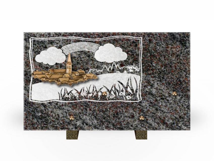 Plaque Granit Rectangle romantique