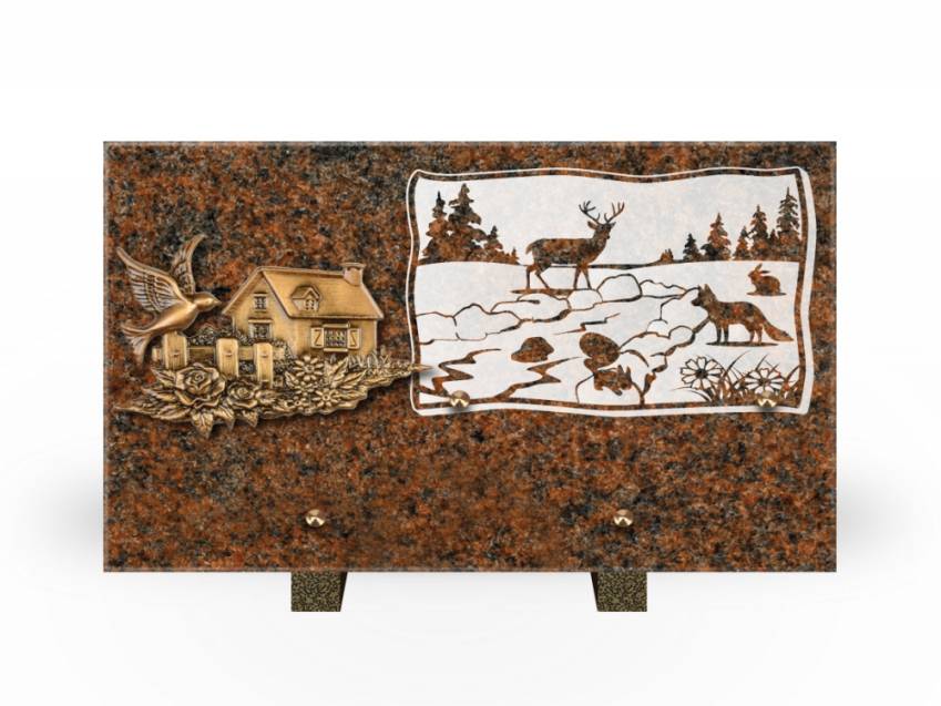 Plaque Granit Rectangle romantique