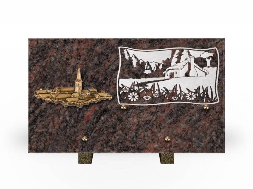 Plaque Granit Rectangle romantique