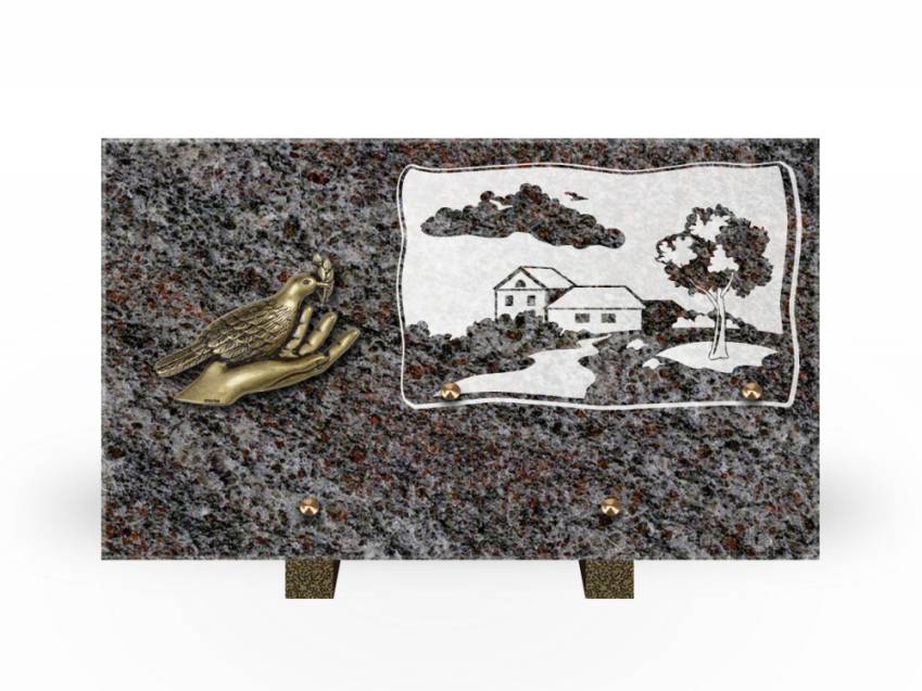 Plaque Granit Rectangle romantique