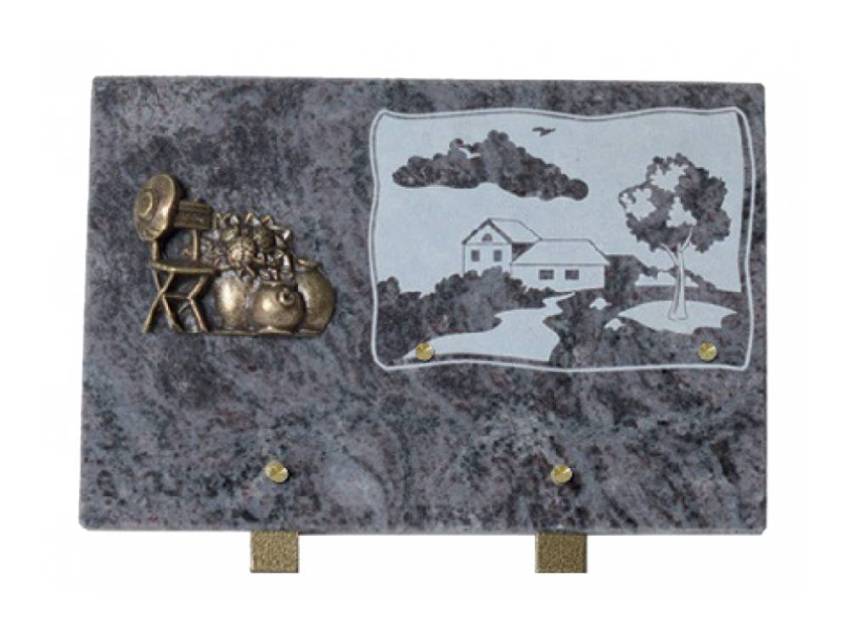 Plaque Granit Rectangle romantique