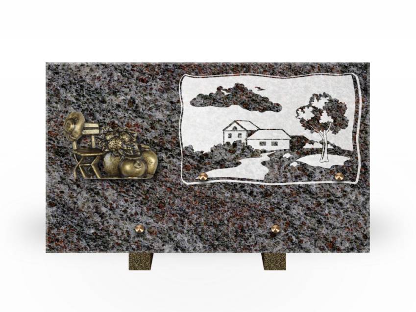 Plaque Granit Rectangle romantique